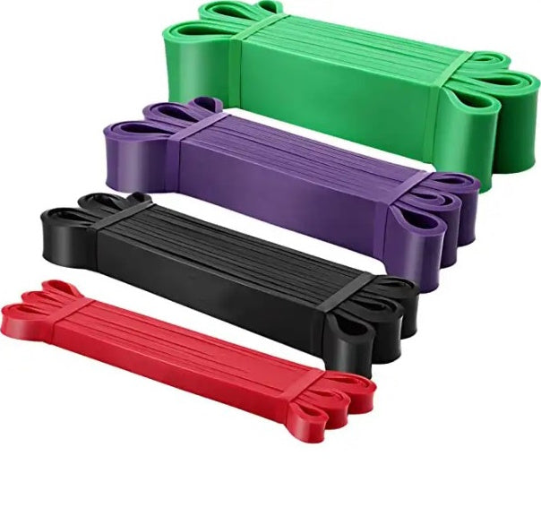 Resistance Power Bands (Intermediate Pack - Set of 4) with free carry bag.