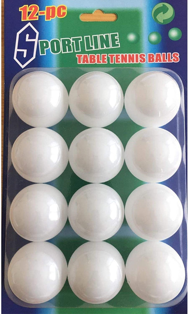 12 Pack Plain White Unbranded Table Tennis Balls