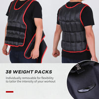 Adjustable Metal Sand Weighted Vest Red