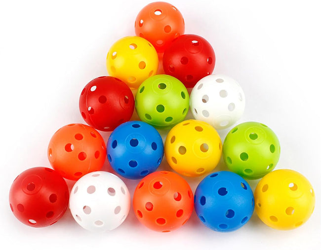 40mm Hollow Plastic Golf Training Balls - 10 Pieces