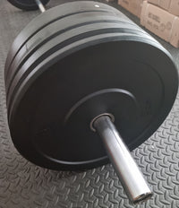 7ft Olympic Barbell and 100kg Black Rubber Bumper Weight Set freeshipping - Fitness Equipment Dublin