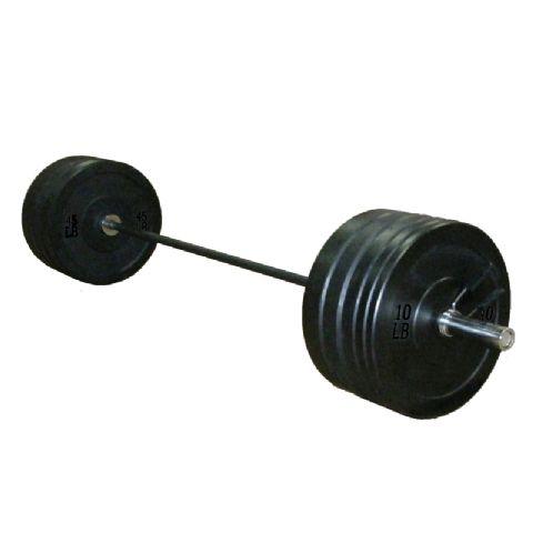 7ft Olympic Barbell and 100kg Black Rubber Bumper Weight Set - Fitness Equipment Dublin