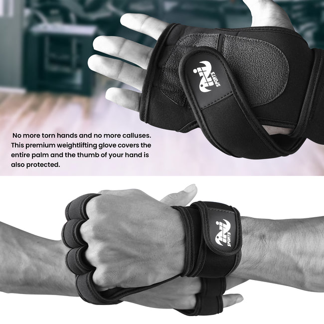 Neoprene Glove with Wrist Support Straps