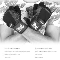 INI Gym Leather Gloves Black