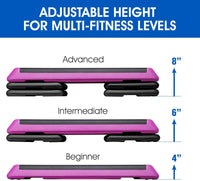Commercial Aerobic Step with 4 Adjustable Risers | 110cm