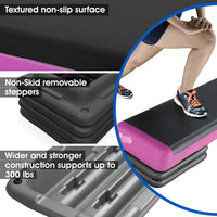 Commercial Aerobic Step with 4 Adjustable Risers | 110cm