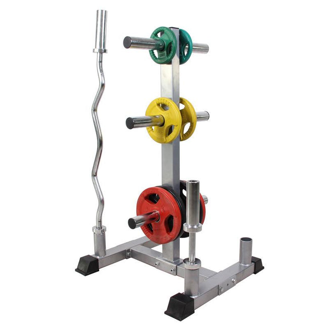 Weight Plate and Barbell Storage Tree