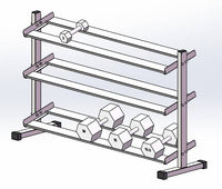 3 Tier Hex Dumbbell Storage Rack - 10 Pairs