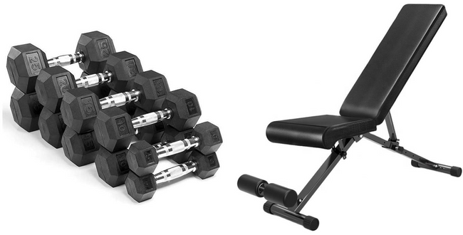 Dumbbell and Adjustable Bench Package