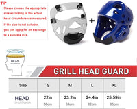 Karate MMA Taekwondo Kickboxing Martial Arts Helmet, with Grill Head Guard
