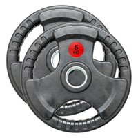 Pair of Olympic Rubber Trigrip Weight Plates 5kg, 10kg, 15kg, 20kg (50mm)