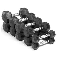 4 Pairs Hex Dumbbells - 17.5kg, 20kg, 22.5kg, 25kg